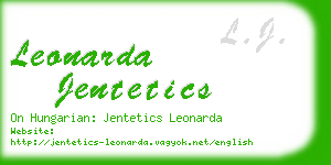 leonarda jentetics business card